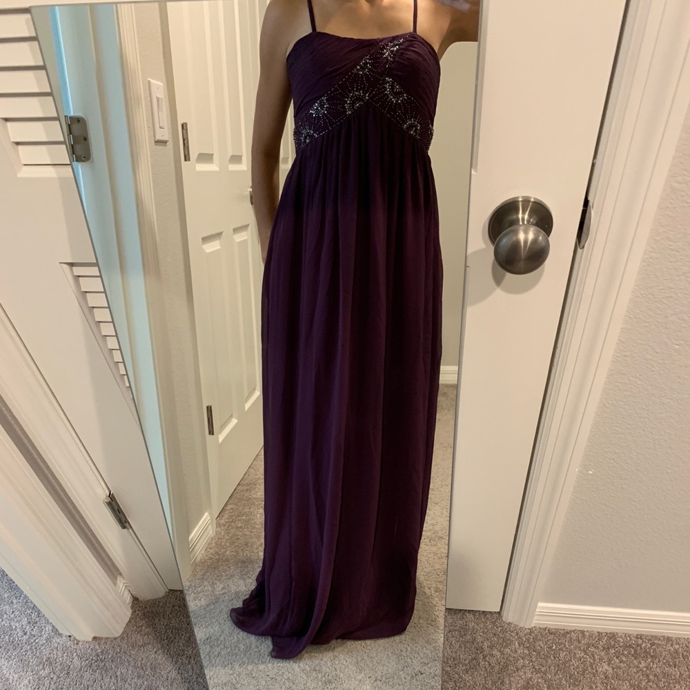 Purple Plum Bridesmaid Formal Dress with jacket